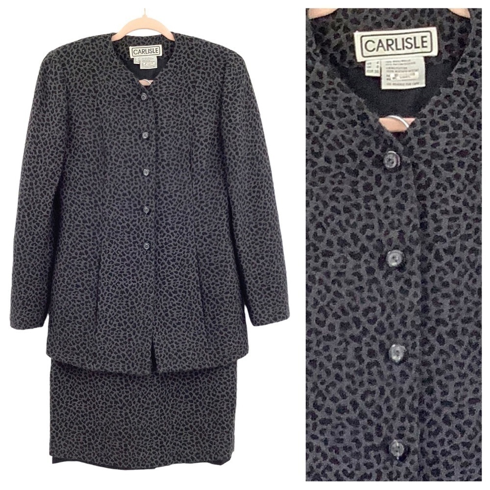 Carlisle Leopard Wool Blend Suit Set 6/8 - Picture 1 of 14